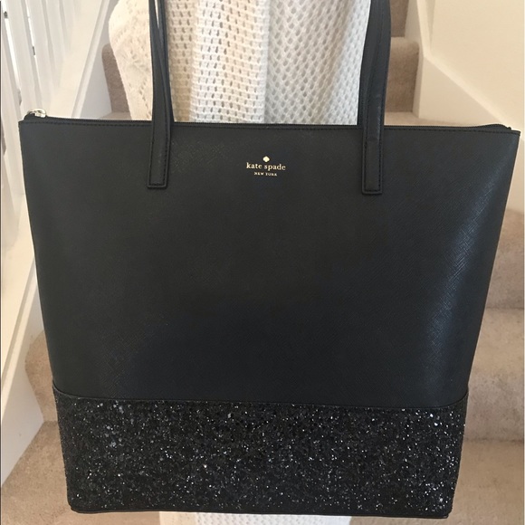 kate spade Handbags - Kate Spade Penny Greta Court Glitter Black Tote